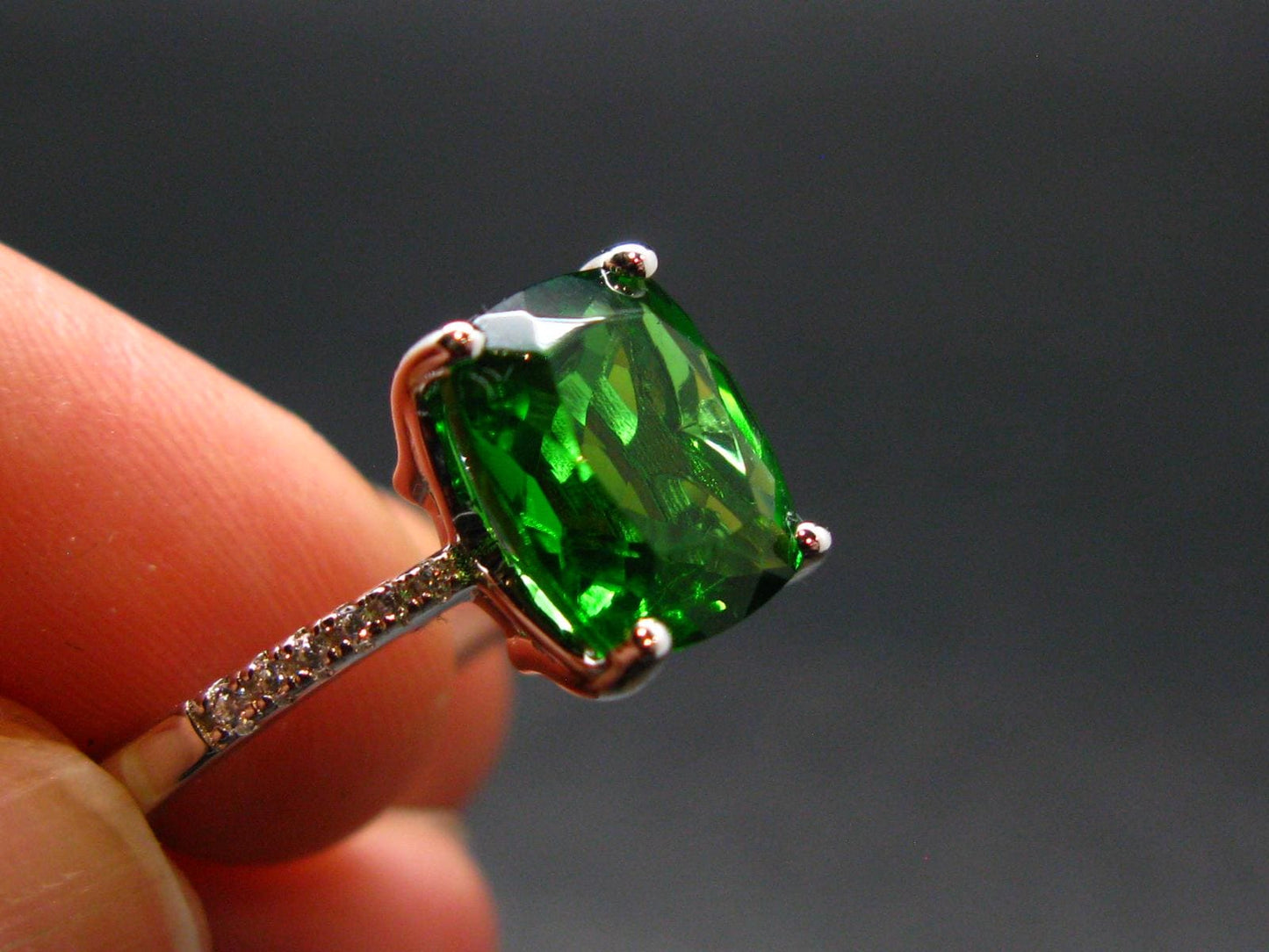 Helenite Gaia Stone Gem Sterling Silver Ring From Washington - Size 9 - 2.23 Carats