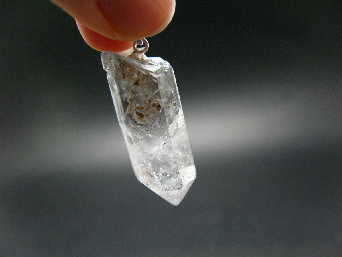 Nice Terminated Tibetan Black Quartz Pendant from Tibet - 1.5" - 6.67 Grams