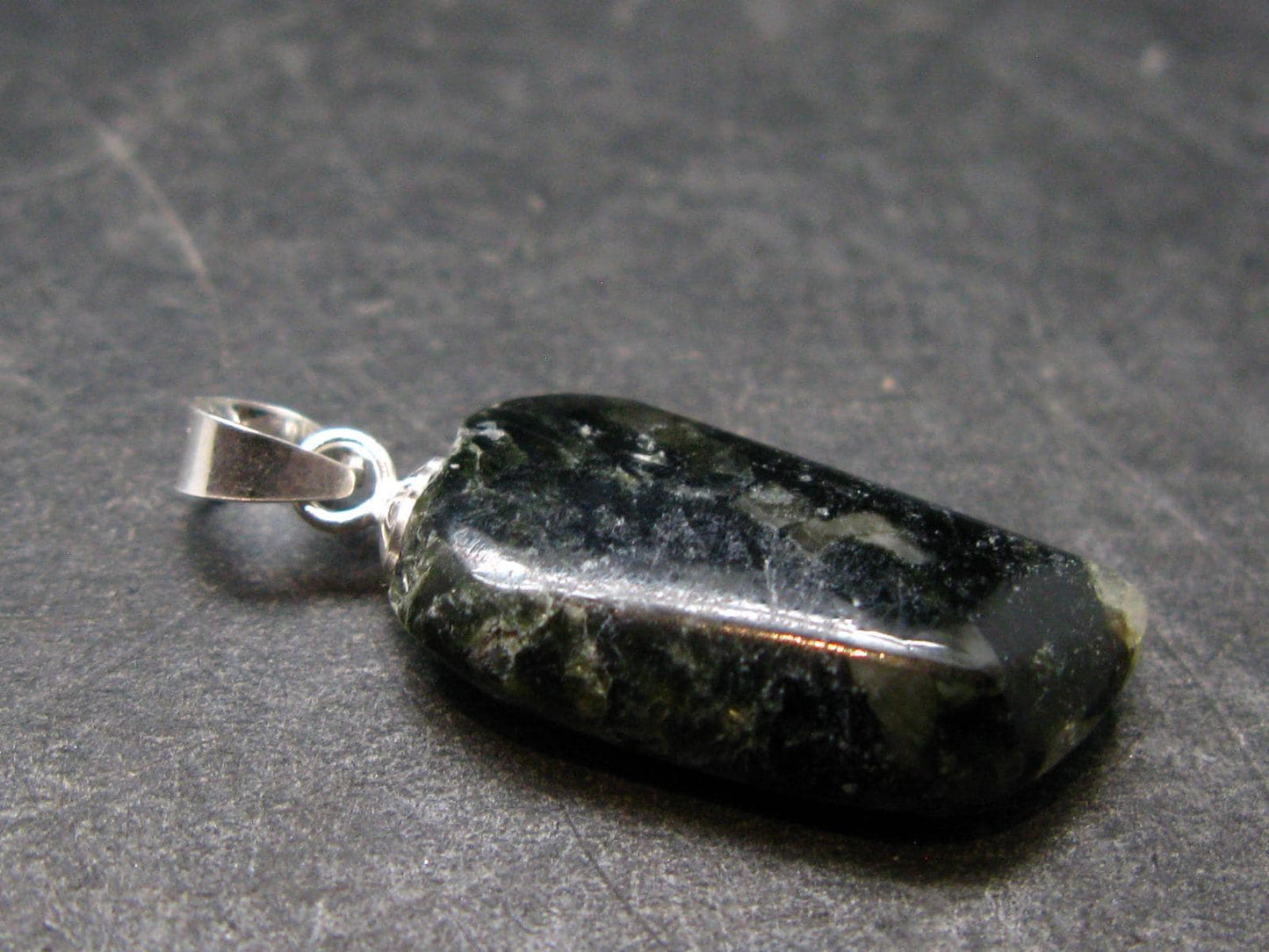 Phenakite Phenacite Tumbled Silver Pendant from Russia - 1.0" - 1.93 Grams