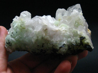 Babingtonite with Quartz Cluster From China - 3.6"