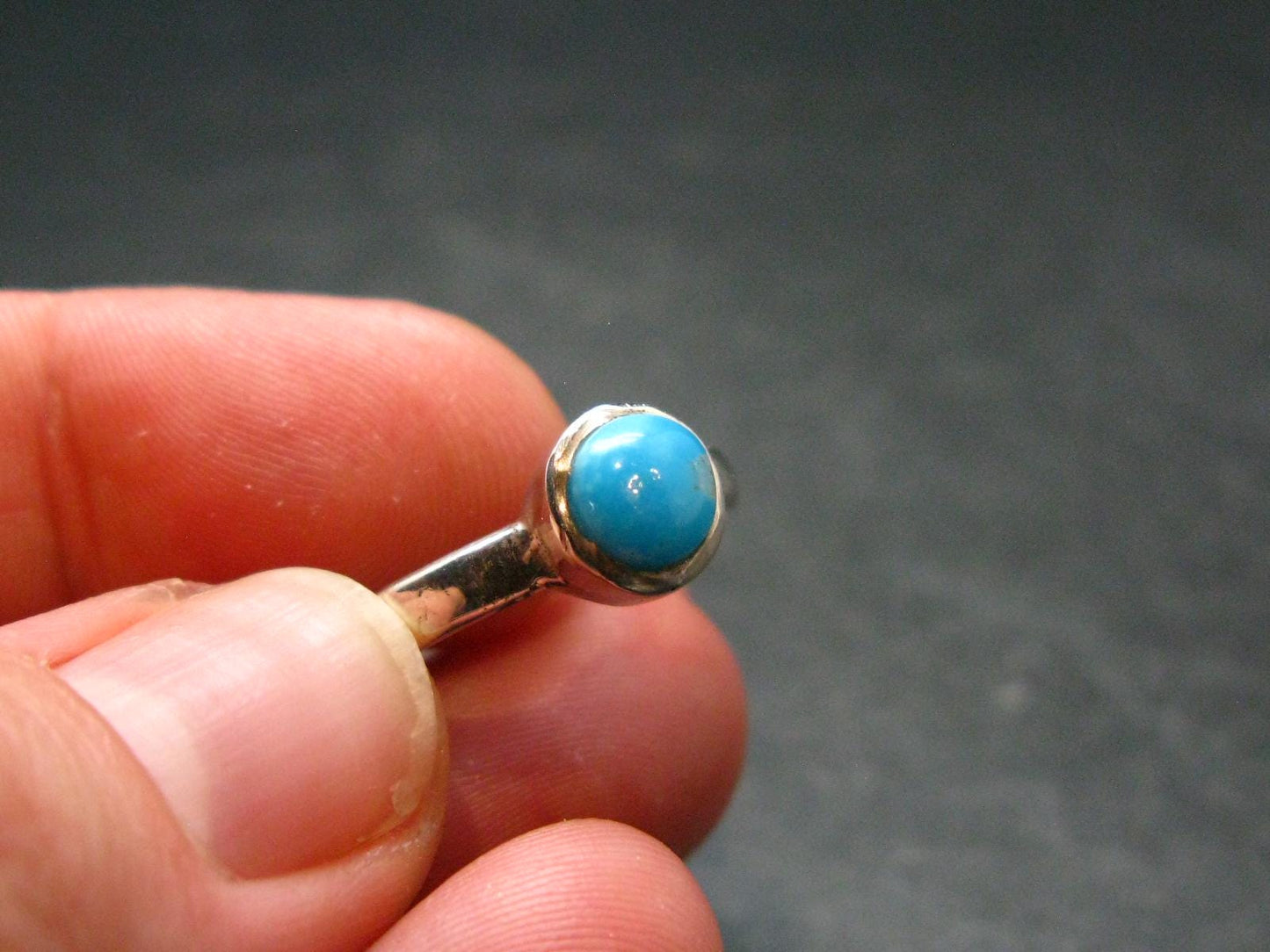 Genuine Turquoise Sterling Silver Ring - 2.14 Grams - Size 6