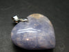 Rare Raw Hackmanite Silver Heart Pendant from Afghanistan - 1.6" - 13.51 Grams