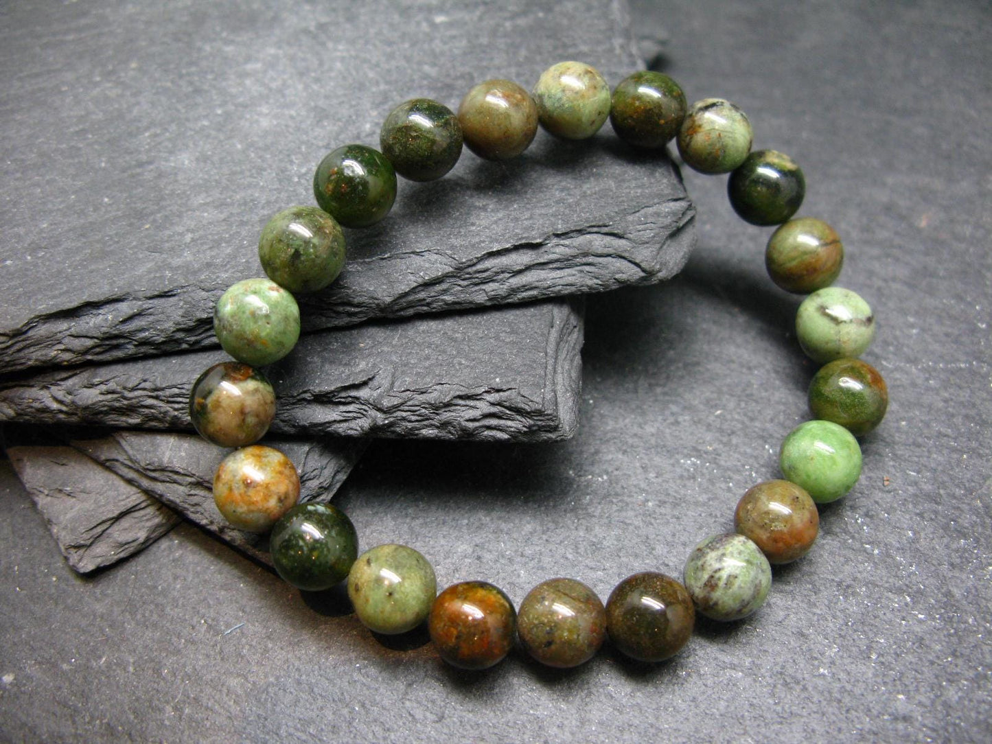 Green Opal Genuine Bracelet ~ 7 Inches ~ 8mm Round Beads