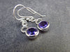 Orchid St. Valentine Gem!! Faceted Amethyst Dangle Shepherd Hook Sterling Silver Earrings - 1.2" - 2.76 Grams