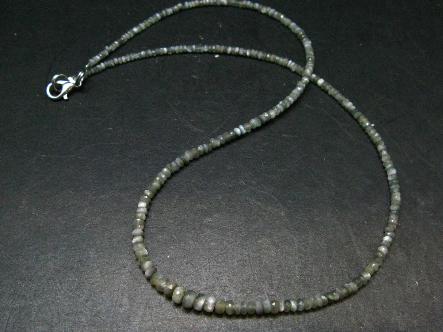 Extremely Rare Alexandrite Necklace - 17.5" - Rondelle Facetted Beads - 41.6 Carats
