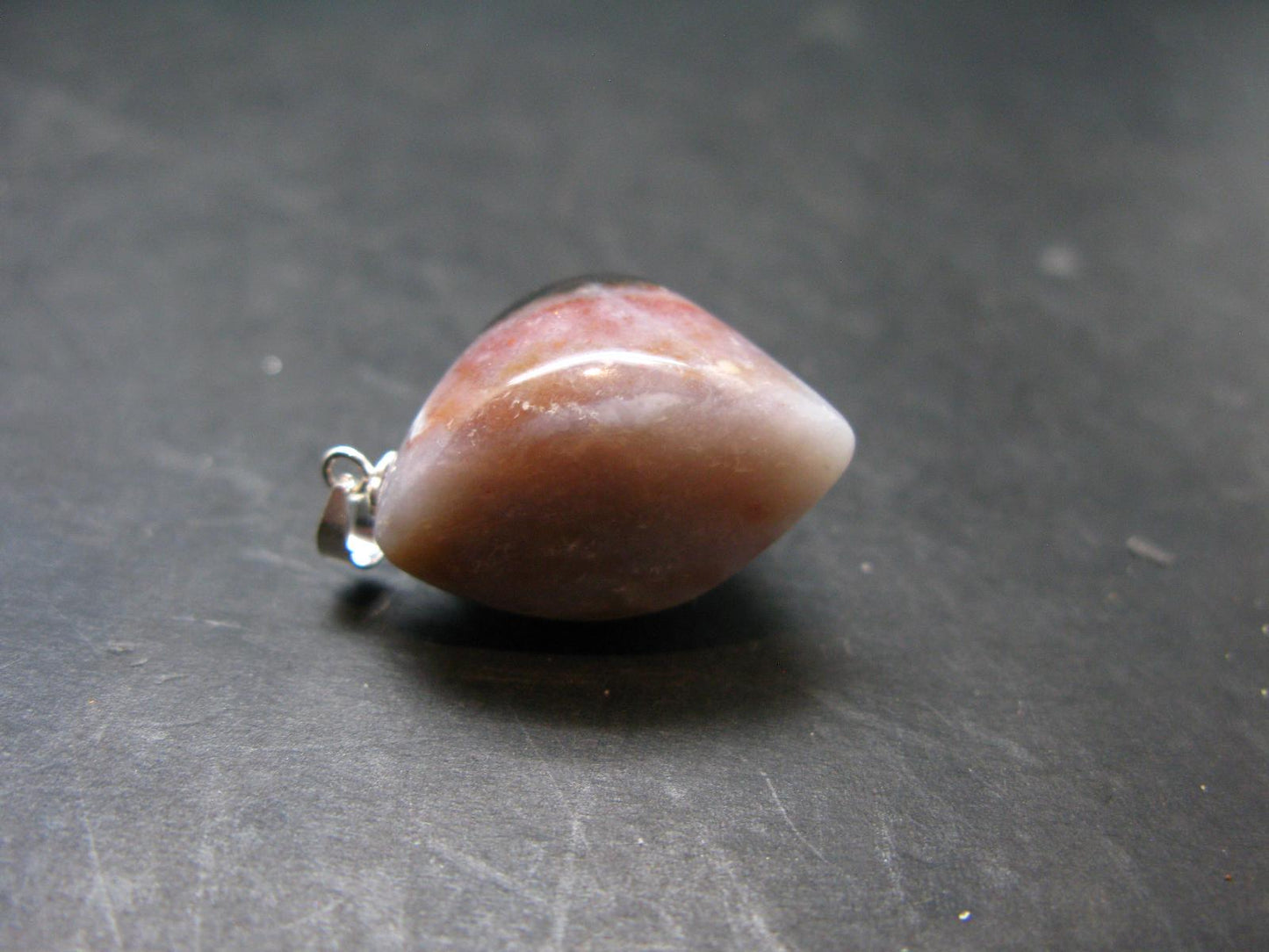 Agate Shiva Eye Silver Pendant from India - 1.2" - 8.49 Grams