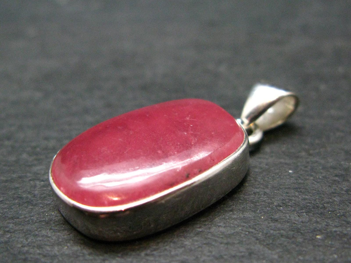 Rare Rhodochrosite Sterling Silver Pendant From Argentina - 1.2" - 5.80 Grams