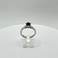 Blue Sapphire Solitaire Ring: Sterling Silver September Birthstone, Size 7