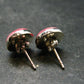 Rhodochrosite Gem Sterling Silver Stud Earrings From Argentina - 0.3" - 2.81 Grams
