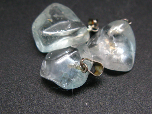 Lot of 3 Natural Tumbled Blue Topaz Pendant from Brazil