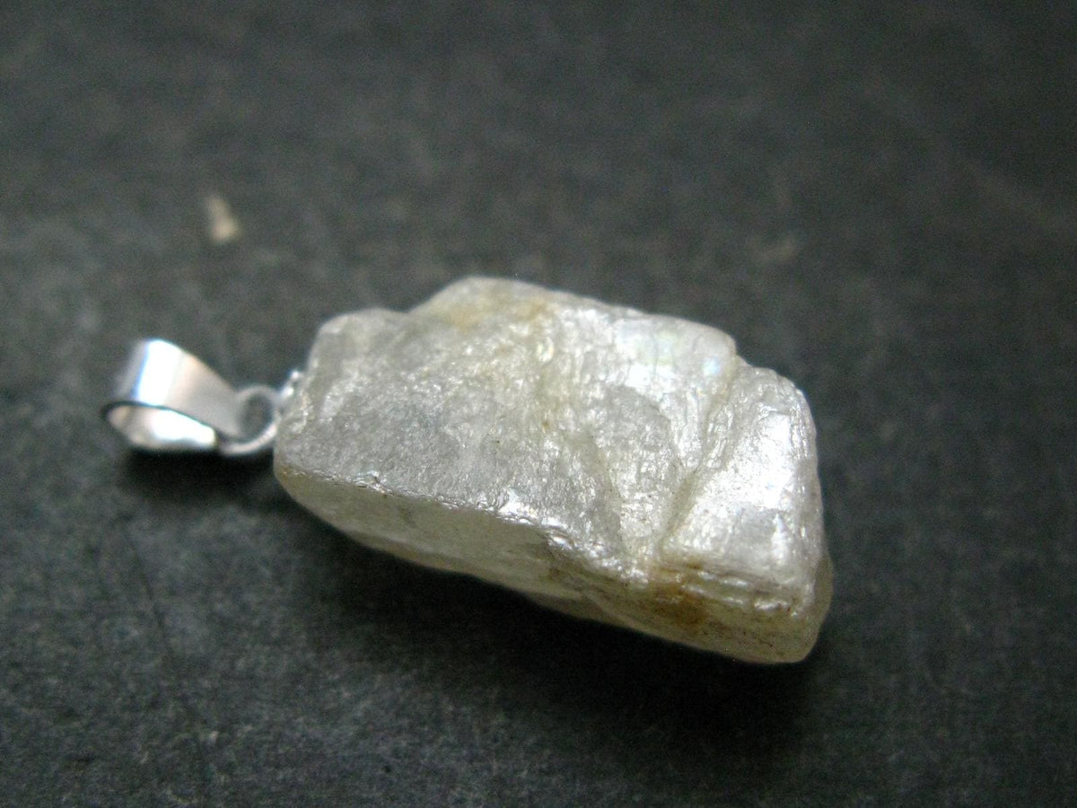 Natural Glow From Inside Moonstone 925 Silver Pendant From Tanzania - 0.9" - 2.31 Grams