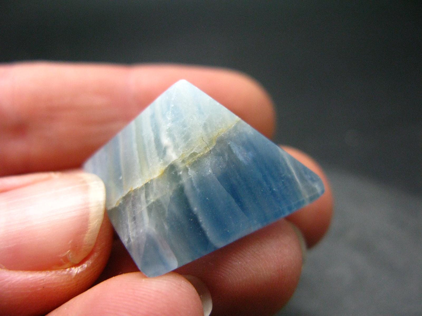 Lemurian Aquatine Blue Calcite Pyramid - 0.8" - 8.53 Grams