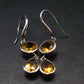 Faceted Golden Yellow Citrine 925 Sterling Silver Drop Earrings - 1.8"