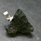Moldavite Tektite Silver Pendant from Czech Republic - 0.8" - 1.58 Grams
