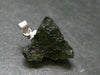 Moldavite Tektite Silver Pendant from Czech Republic - 0.8" - 1.58 Grams