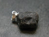 Apache Tear Obsidian Crystal Silver Pendant From Mexico - 0.8" - 2.17 Grams