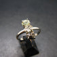 Moldavite Herkimer Meteorite Sterling Silver Ring From Czech Republic - Size 9 - 2.67 Grams