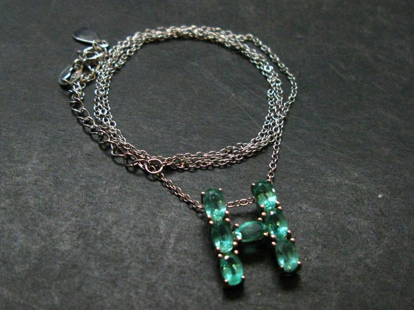 Emerald Silver Pendant W/Chain From Colombia - 2.60 Grams Total
