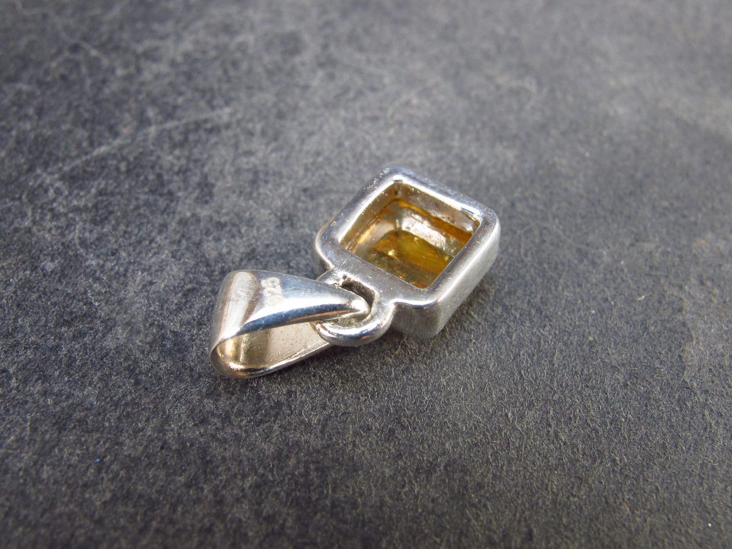 Imperial Topaz Crystal Silver Pendant from Brazil - 0.7" - 1.78 Grams