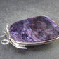 Rare High-Quality Charoite Pendant in SS From Russia - 1.8" - 20.5 Grams