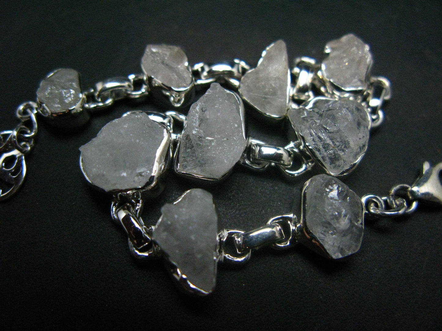Phenakite Phenacite Silver Bracelet From Brazil- 7" - 14.0 Grams