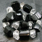 Black Tourmaline & Herkimer Diamond Genuine Bracelet ~ 7 Inches ~ 12mm Crystal Beads