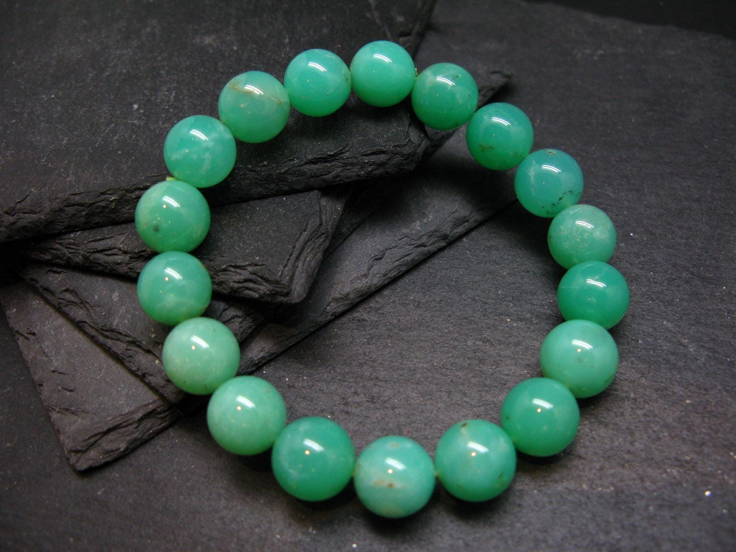 Chrysoprase Genuine Bracelet ~ 7 Inches ~ 11mm Round Beads