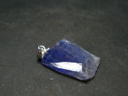 Tanzanite Pendant In Sterling Silver From Tanzania - 1.0" - 3.70 Grams
