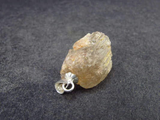 Golden Scapolite Silver Pendant From India - 0.8" - 2.90 Grams