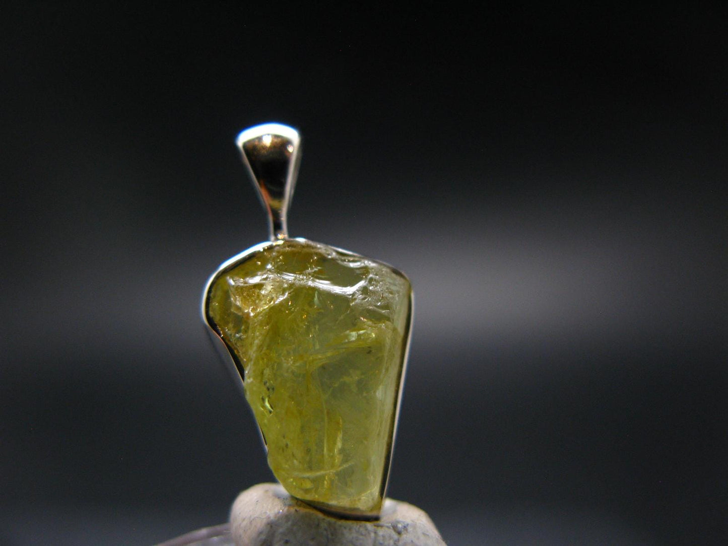 Chrysoberyl Crystal Silver Pendant From Brazil - 1.64 Grams