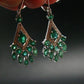 Gem Emerald Faceted Silver Earrings From Colombia - 4.77 Grams Total