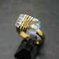 Aquamarine Gem Gold Plated Sterling Silver Ring - Size 8 - 3.83 Grams