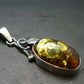 Natural Baltic Amber 925 Silver Pendant - 2.1"