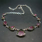 Watermelon Tourmaline Crystal Silver Necklace from Brazil - 18.5" - 25.5 Grams