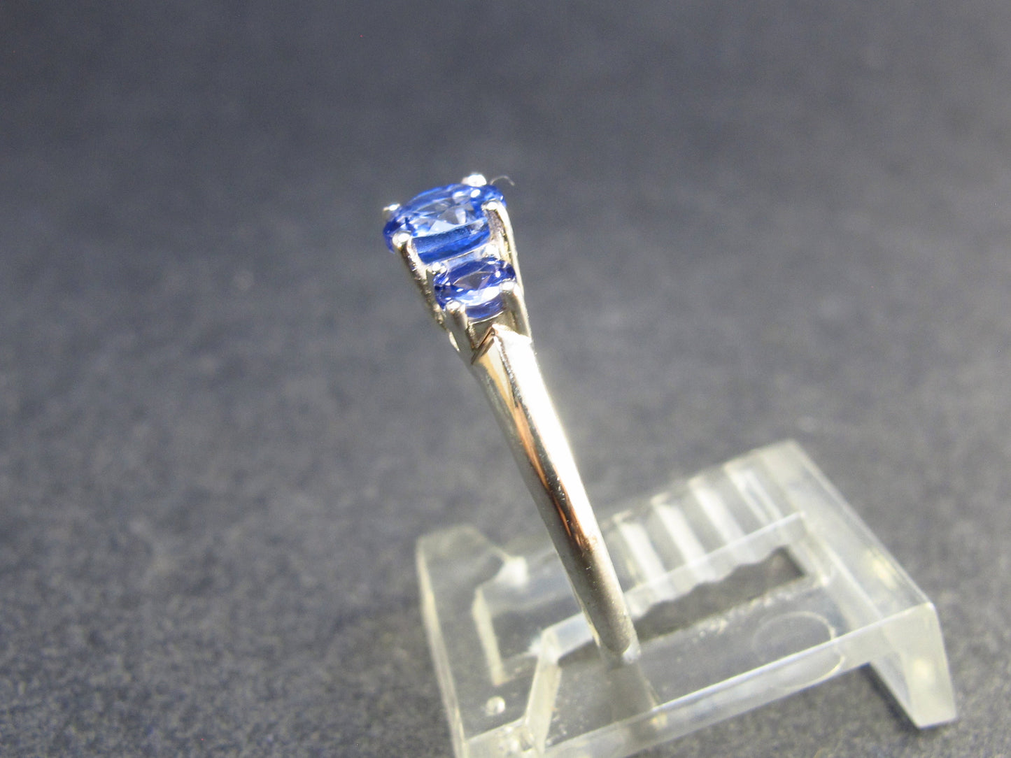 Natural Blue Tanzanite (Zoisite) Crystal Sterling Silver Ring From Tanzania - 1.65 Grams- Size 6.5