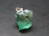 Rare!! Emerald Green Fluorite Crystal Silver Pendant From UK - 4.0 Grams - 0.8"