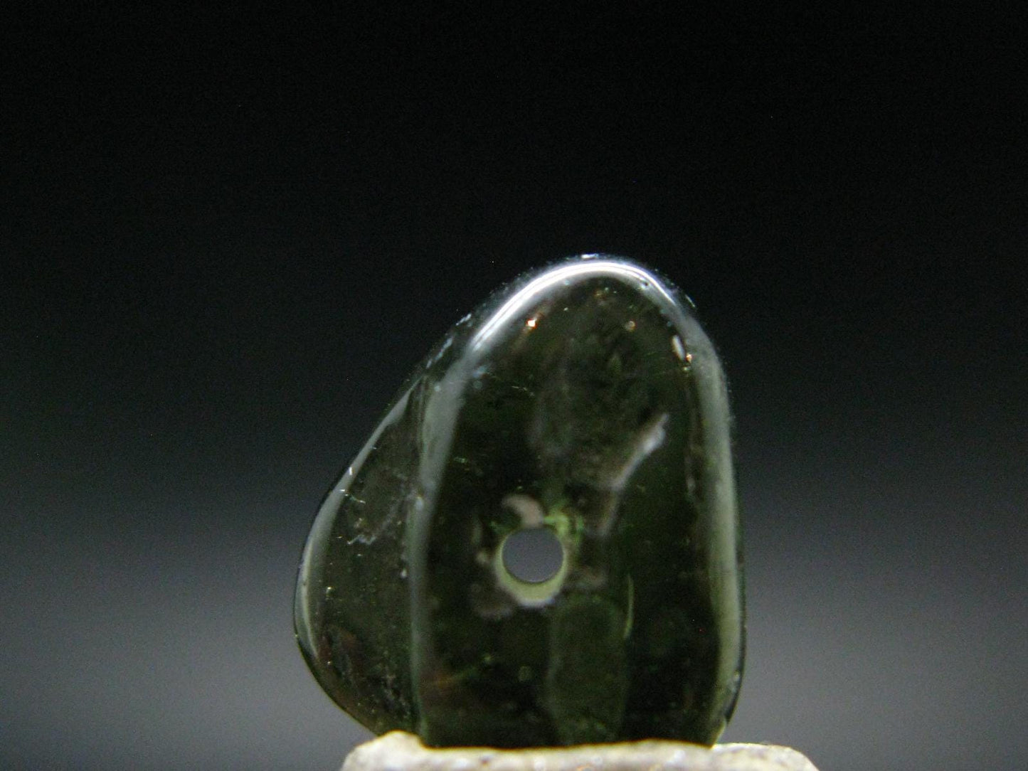 Moldavite Tektite Tumbled Bead from Czech Republic - 12 mm - 5.30 Carats