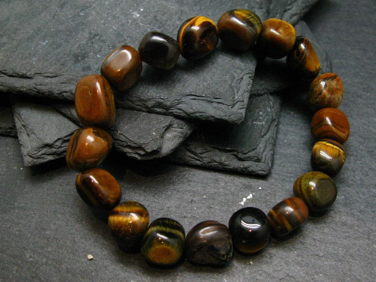 Tiger Eye Genuine Bracelet ~ 7 Inches ~ 10mm Tumbled Beads