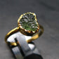 Moldavite Gold Plated Silver Ring - Size 9 - 2.10 Grams
