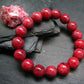 Rhodonite Gem Genuine Bracelet ~ 7 Inches ~ 12mm Round Beads