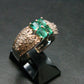 Emerald Crystal Silver Ring from Colombia - 0.83 carats - Size 7.5