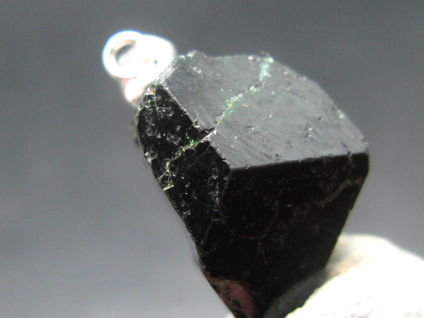 Rare Usambara Chrome Tourmaline Crystal Silver Pendant From Tanzania - 0.9" - 3.07 Grams