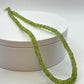 Peridot Rondelle Beaded Necklace | Sterling Silver, August Birthstone