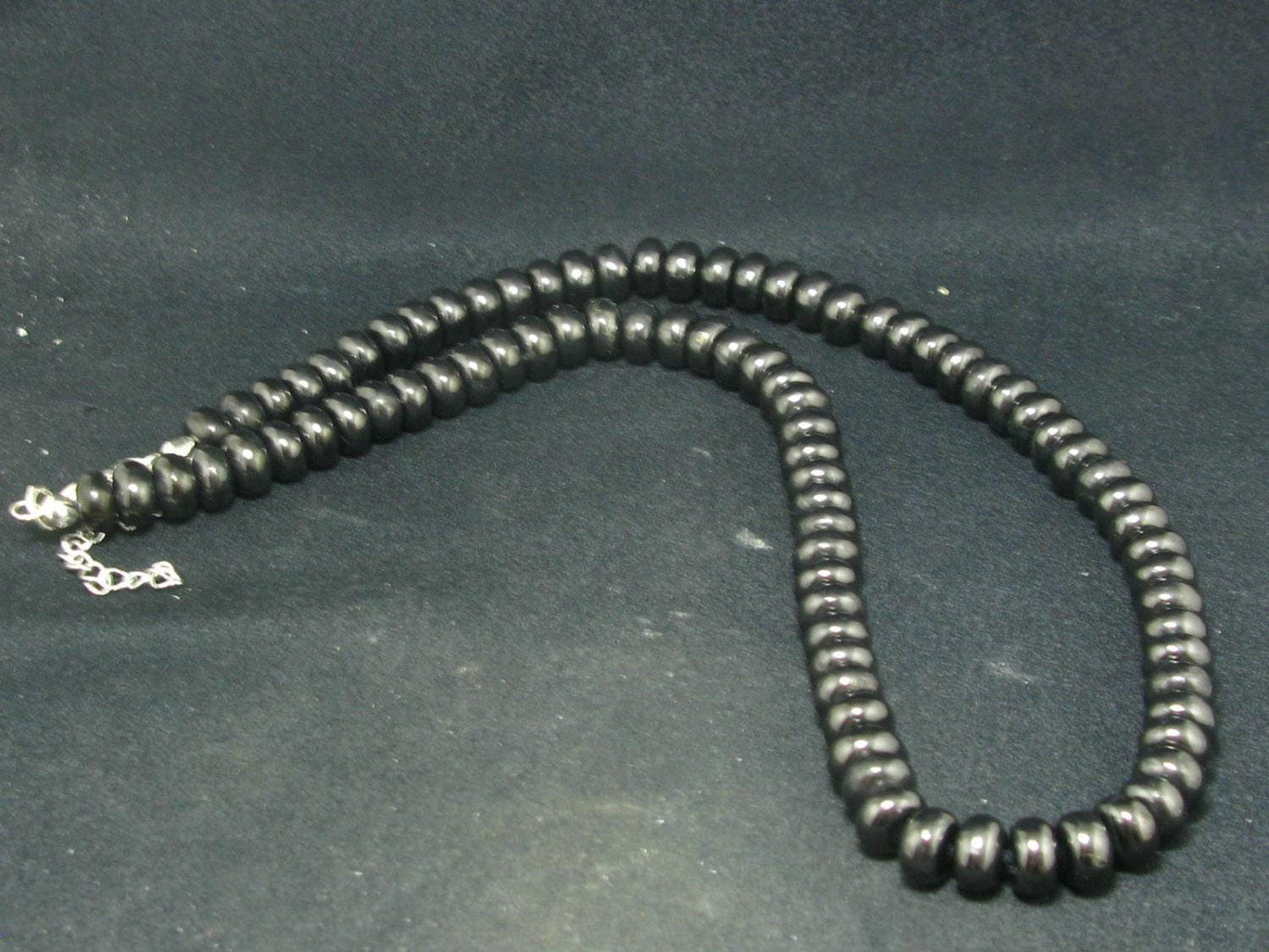 Shungite Necklace with 8mm Rondelle Beads From Russia - 18"