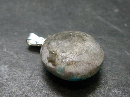 Genuine Turquoise Silver Pendant From Sleeping Beauty Arizona - 1.0" - 3.54 Grams