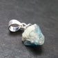 Rare Raw Blue Euclase Gem Crystal Silver Pendant from Zimbabwe - 0.5" - 0.57 Grams