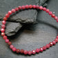 Rhodonite Gem Genuine Bracelet ~ 7 Inches ~ 4mm Round Facetted Beads