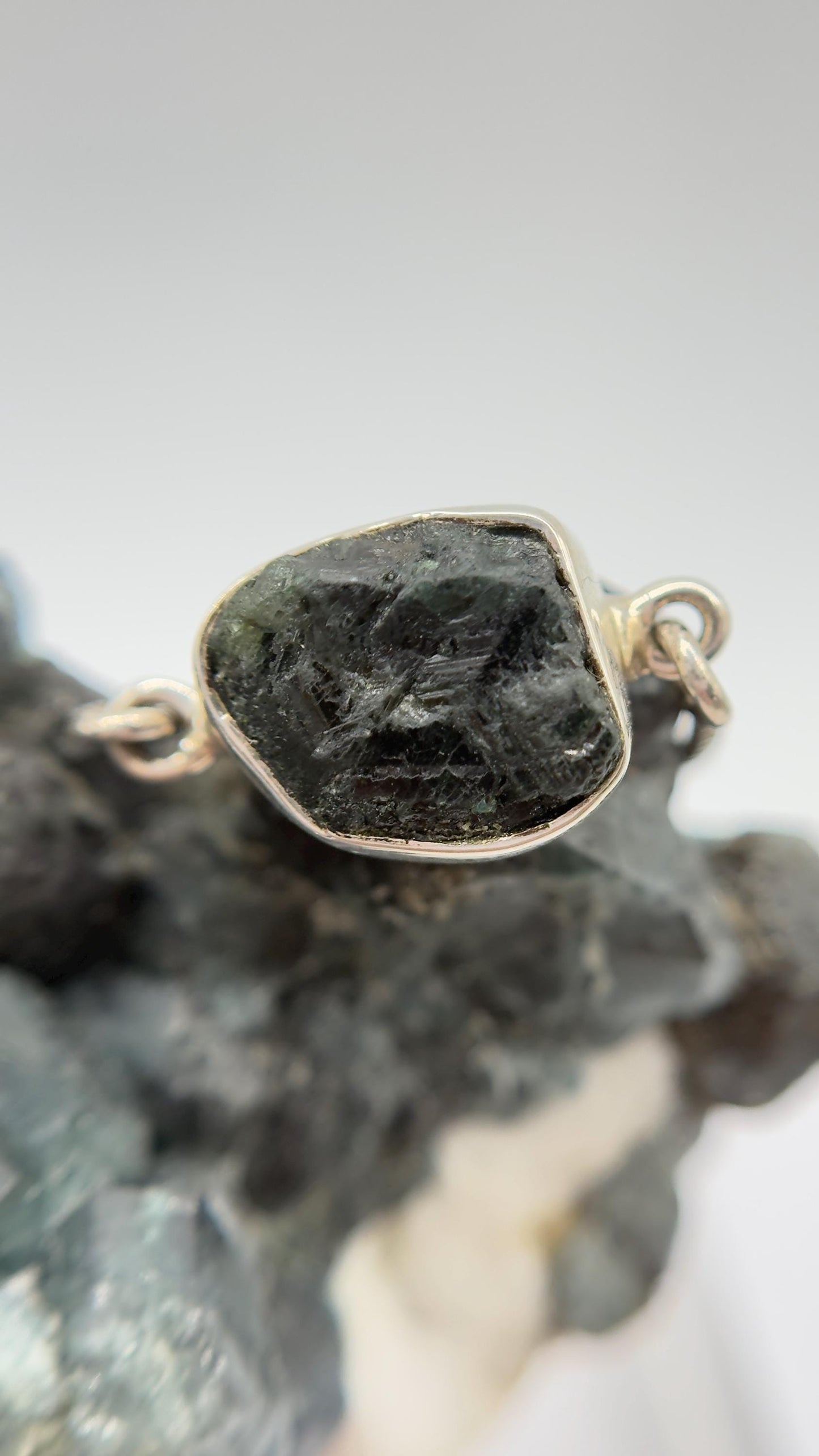 Alexandrite Adjustable Bracelet Raw Color Change Stone Silver Slider Bracelet June Birthstone Gift