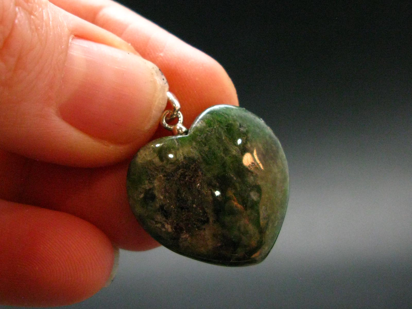 Rare Eclogite Heart Pendant From Norway - 1.0" - 3.79 Grams