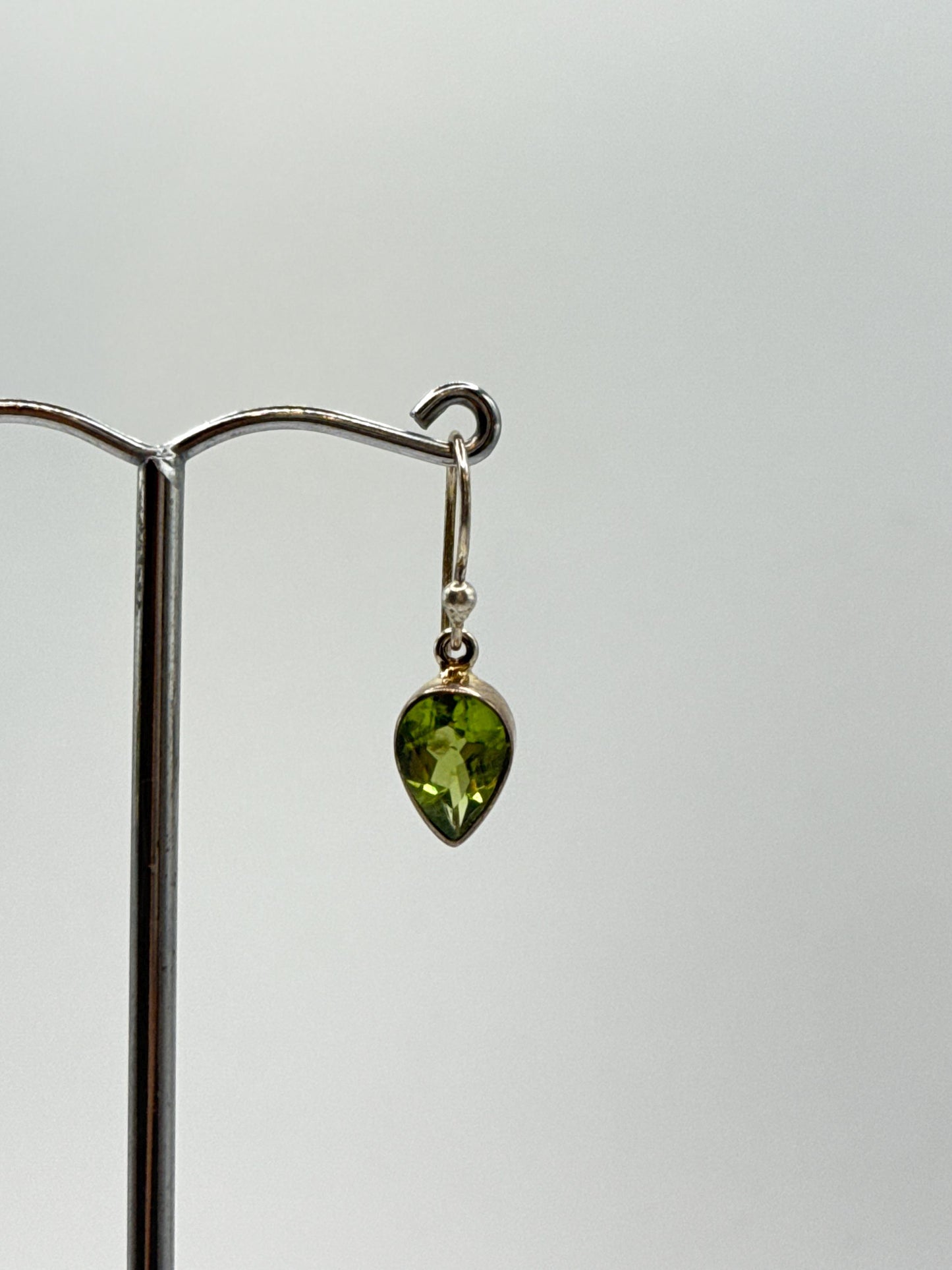 Peridot Teardrop Dangle Earrings | Sterling Silver August Birthstone